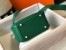 Hermes Lindy Mini Bag In Green Clemence Calfskin