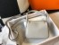 Hermes Mini Lindy Bag In Pearl Grey Clemence Leather