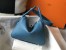 Hermes Lindy 26cm Bag In Blue Jean Clemence With PHW