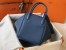 Hermes Blue Agate Clemence Lindy 30cm Bag with PHW