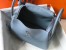 Hermes Blue Lin Clemence Lindy 30cm Bag with PHW