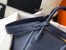 Hermes Dark Blue Clemence Lindy 30cm Bag with GHW
