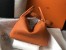 Hermes Orange Clemence Lindy 30cm Bag with GHW