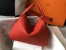 Hermes Red Clemence Lindy 30cm Bag with GHW