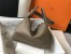 Hermes Taupe Grey Clemence Lindy 30cm Bag with GHW