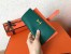 Hermes Bi-Color Epsom Bearn Wallet Malachite/Orange