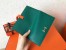 Hermes Bi-Color Epsom Bearn Wallet Malachite/Orange