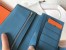 Hermes Bi-Color Epsom Bearn Wallet Orange/Blue Jean
