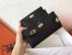 Hermes Kelly Classic Long Wallet In Black Epsom Leather