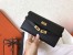 Hermes Kelly Classic Long Wallet In Black Epsom Leather