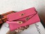 Hermes Kelly Classic Long Wallet In Pink Epsom Leather