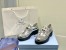 Prada Women's Loafers In Silver Metallic Leather