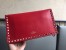 Valentino Rockstud Medium Clutch In Red Calfskin 