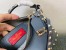 Valentino Rockstud Small Crossbody Bag In Blue Grained Calfskin