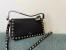 Valentino Rockstud Small Crossbody Bag In Black Grained Calfskin