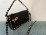 Valentino Rockstud Small Crossbody Bag In Black Grained Calfskin