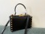 Valentino Rockstud Alcove Box Bag In Black Calfskin