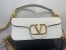 Valentino Loco Large Shoulder Bag In White Calfskin