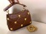 Valentino Medium Roman Stud Chain Bag In Teak Brown Nappa