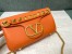 Valentino Stud Sign Shoulder Bag In Orange Nappa Leather