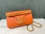 Valentino Stud Sign Shoulder Bag In Orange Nappa Leather