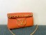 Valentino Stud Sign Shoulder Bag In Orange Nappa Leather