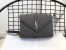 Saint Laurent Medium Envelope Bag In Grey Grained Leather