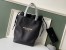 Saint Laurent Teddy Shopping Bag In Black Raffia