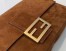 Fendi Medium Baguette Bag In Brown Suede Leather