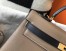 Hermes Bi-color Kelly 32cm Epsom Bag Taupe/Black GHW