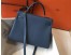 Hermes Kelly 32cm Retourne Bag In Blue Agate Clemence Leather