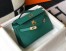 Hermes Kelly Pochette Bag In Vert Veronese Epsom Leather