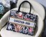 Dior Small Book Tote In Black Camouflage With Flowers