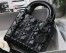 Dior Lady Dior Mini Bag In Black Calfskin with Diamond Motif