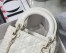 Dior Lady Dior Mini Bag In White Calfskin with Diamond Motif