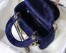 Dior Mini Lady Dior Chain Bag In Blue Velvet