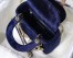 Dior Mini Lady Dior Chain Bag In Blue Velvet