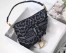 Dior Saddle Bag In Grey Mizza Embroidery