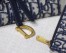 Dior Saddle Chain Wallet In Blue Oblique Canvas 