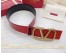 Valentino VLogo Reversible Belt 70mm in Black and Red Calfskin