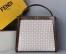 Fendi Peekaboo X Lite Medium Bag In White Perforated Leather