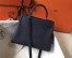 Hermes Kelly 32cm Retourne Bag In Navy Blue Clemence Leather