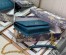 Dior Caro Belt Pouch with Chain In Steel Blue Calfskin