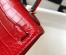 Hermes Kelly Mini II Bag In Red Embossed Crocodile Leather