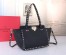 Valentino Small Rockstud Tote In Black Grain Calfskin