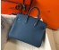 Hermes Birkin 25cm Bag In Blue Agate Clemence Leather