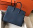 Hermes Birkin 35cm Bag In Blue Agate Clemence Leather