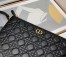 Dior Large Caro Daily Pouch In Black Calfskin