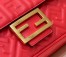 Fendi Baguette Chain Midi Bag In Red Nappa Leather