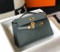 Hermes Kelly Pochette Bag In Vert Amande Epsom Leather